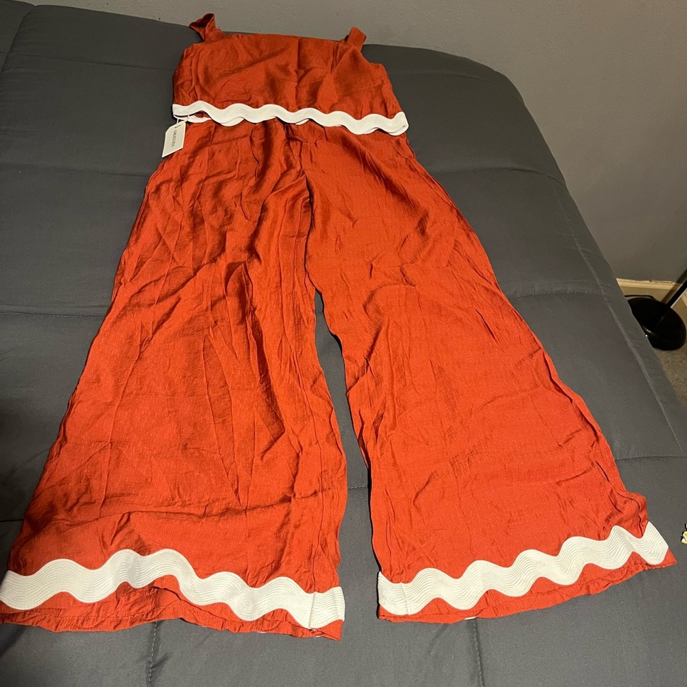 Orange Two Piece Set with White Trim